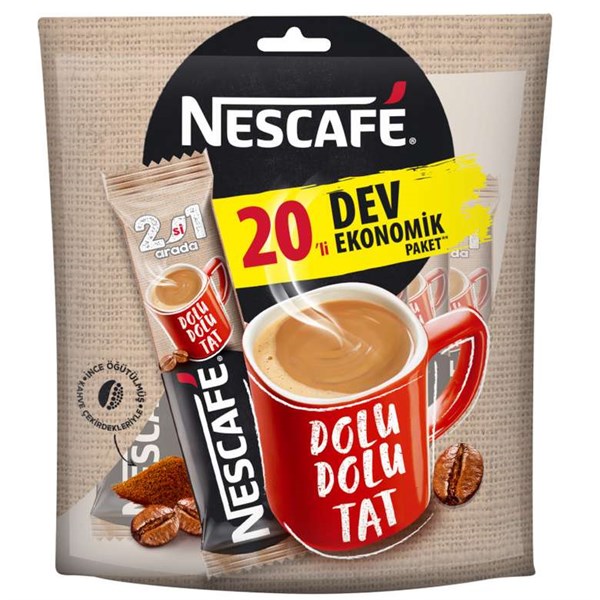 Nescafe 2'si 1 Arada Şekersiz 10 gr 20'li Paket