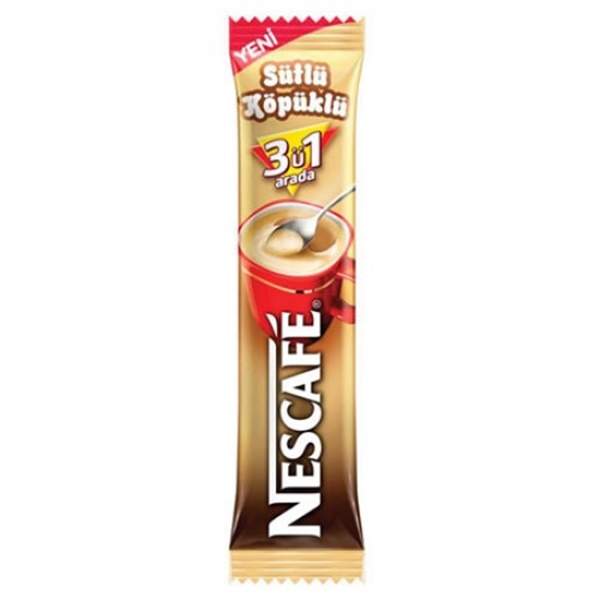 Nescafe 3'ü 1 Arada Sütlü Köpüklü 17,4 gr 48'li Paket