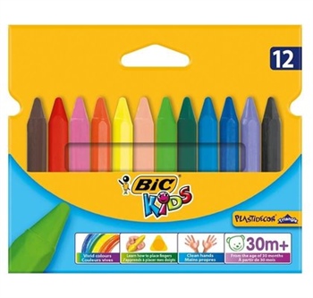 Bic Kids Plastidecor Üçgen Mum Boya Kalemi 12 Renk
