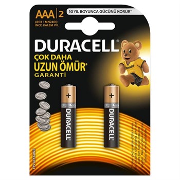 Duracell Alkaline AAA İnce Kalem Pil 1.5 V 2 Adet