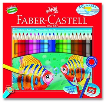 Faber Castell Karton Kutu Aquarel Boya Kalemi 24 Renk