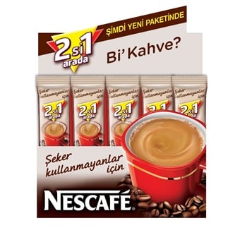 Nescafe 2'si 1 Arada Şekersiz 10 gr 48'li Paket