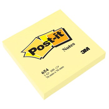 Post-it 654 Sarı 76mmx76mm 100 Yaprak