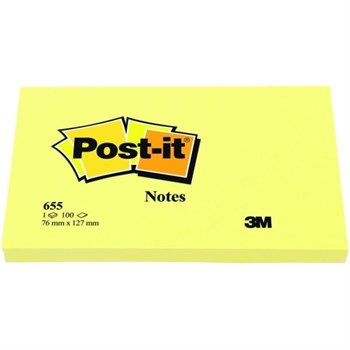 Post-It 655 Yapışkanlı Not Kağıdı 76 x 127 mm 100 Yaprak - Sarı