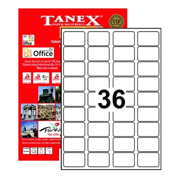 Tanex TW-2036 45mmx30mm Etiket 100 Tabaka