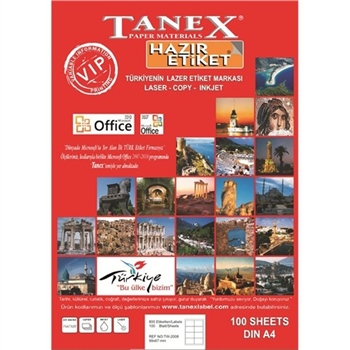 Tanex TW-2506 79mmx20mm Etiket 100 Tabaka