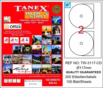 Tanex TW-3177 78mmx54,5mm Etiket 100 Tabaka