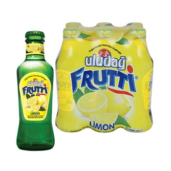 Uludağ Frutti Maden Suyu Limon Aromalı Cam Şişe 200 ml x 6 Adet